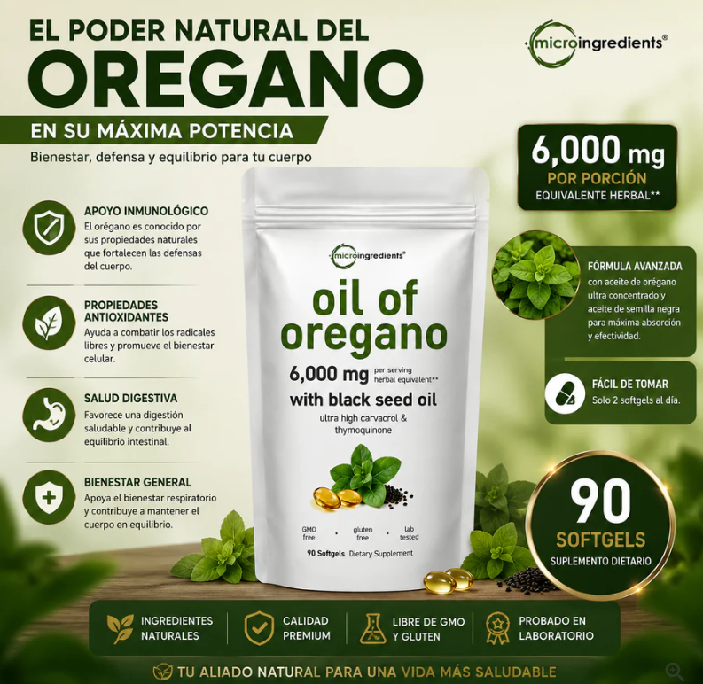 Aceite de orégano 🍃- Defensa Antioxidante para el cuerpo 💪