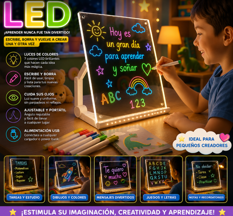 Pizarra Mágica Led - creatividad que brilla 🌈