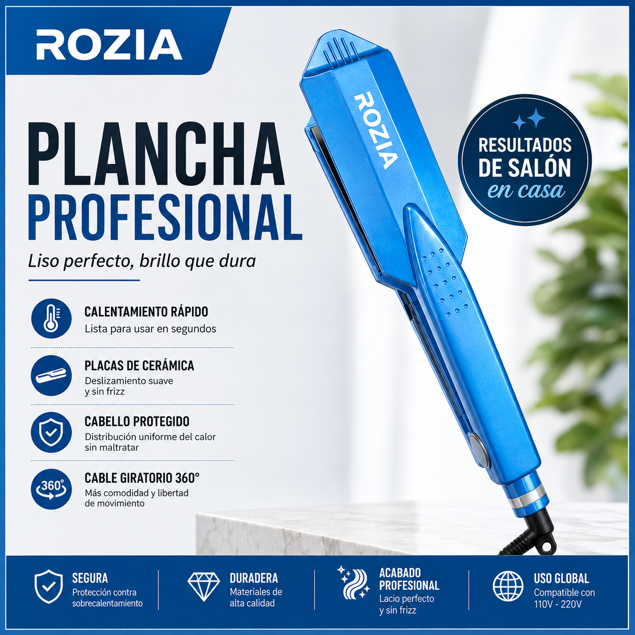 Plancha Rozia 💆‍♀️- Tu aliada para un cabello perfecto 💖