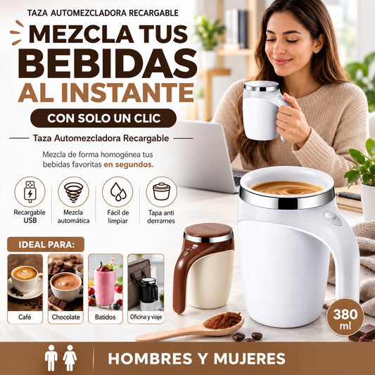 Taza auto mezcladora - ¡Adiós a las cucharitas! ☕